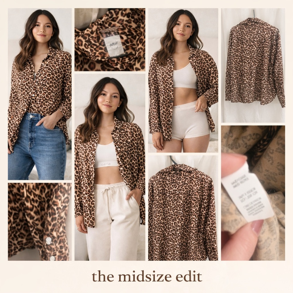 Aerie Leopard Button Up
Size Large | Relaxed Fit | Soft Drapey Feel